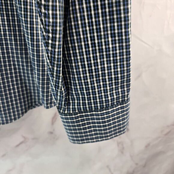 Brooks Brothers Shirt Mens Small Black Blue Plaid Button Up Check Long Sleeve - Picture 4 of 10